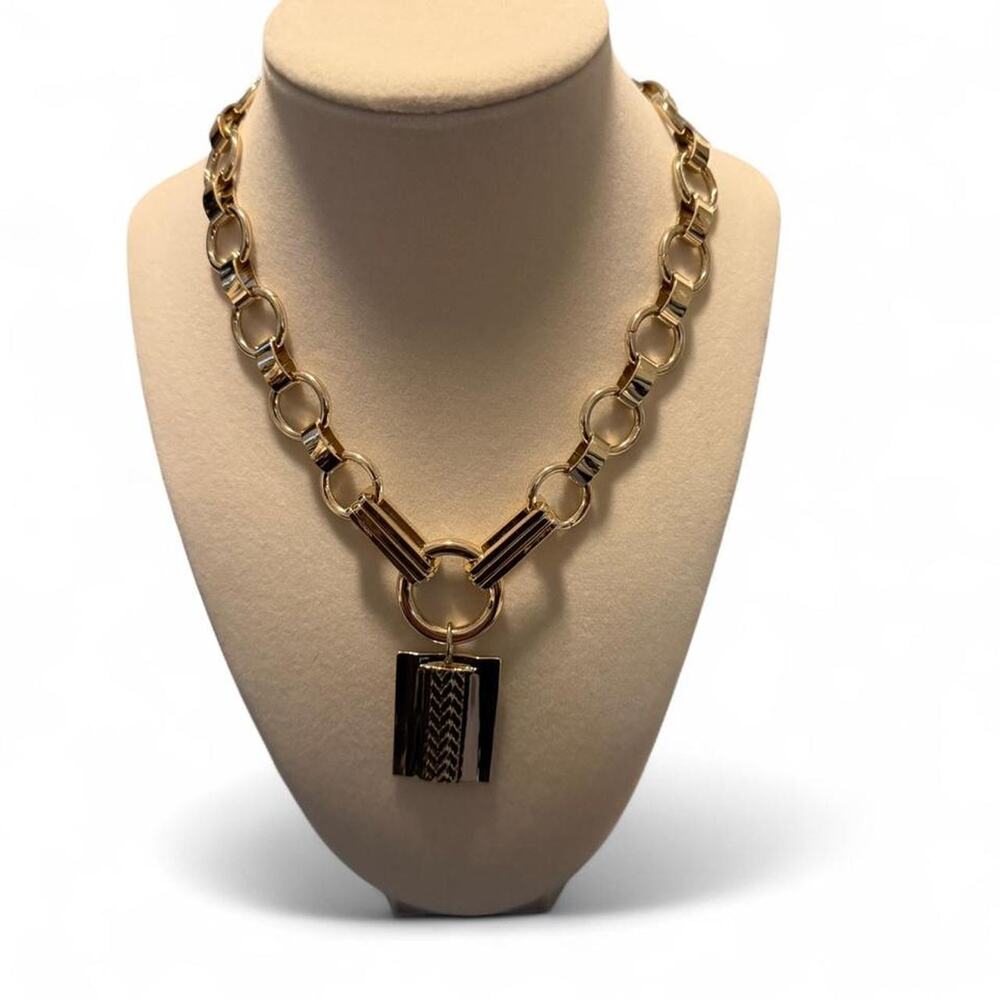 DANNIJO Elisa Gold Lock Pendant Chain Necklace - Rachel Zoe Box of Style